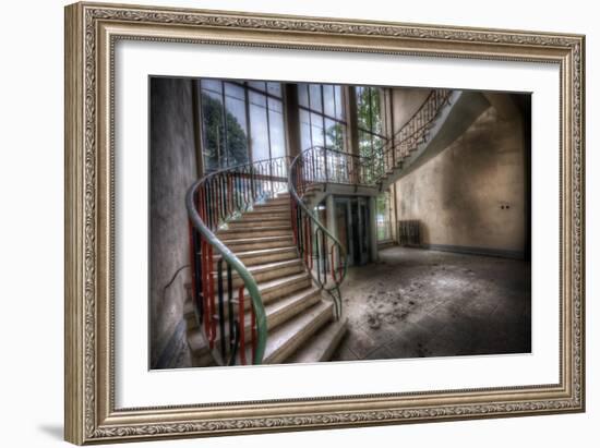 Old Stairway in Abandoned Building-Nathan Wright-Framed Photographic Print