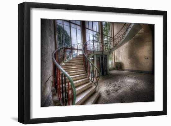 Old Stairway in Abandoned Building-Nathan Wright-Framed Photographic Print