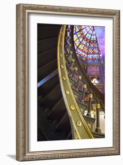 Old State Capitol Building, Spiral Staircase, Baton Rouge, Louisiana, USA-Cindy Miller Hopkins-Framed Photographic Print