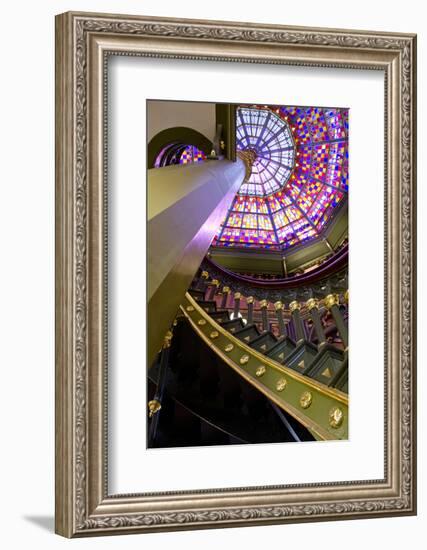 Old State Capitol Building, Spiral Staircase, Baton Rouge, Louisiana, USA-Cindy Miller Hopkins-Framed Photographic Print