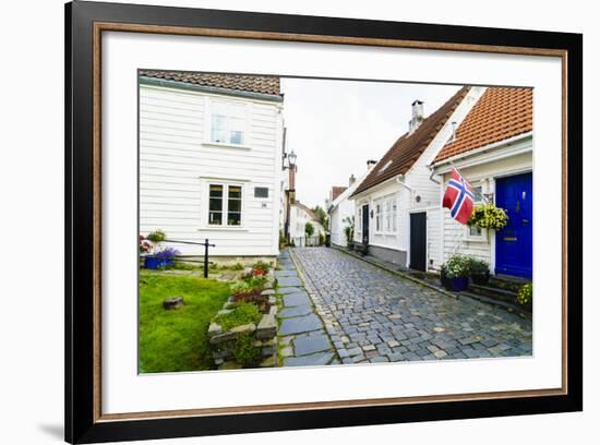 Old Stavanger (Gamle Stavanger) - About 250 Buildings Dating from Early 18th Century, Norway-Amanda Hall-Framed Photographic Print