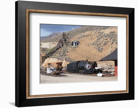 Old Steam Locomotive, Gold Hill Train Station, Virginia City, Nevada, USA-Michael DeFreitas-Framed Photographic Print