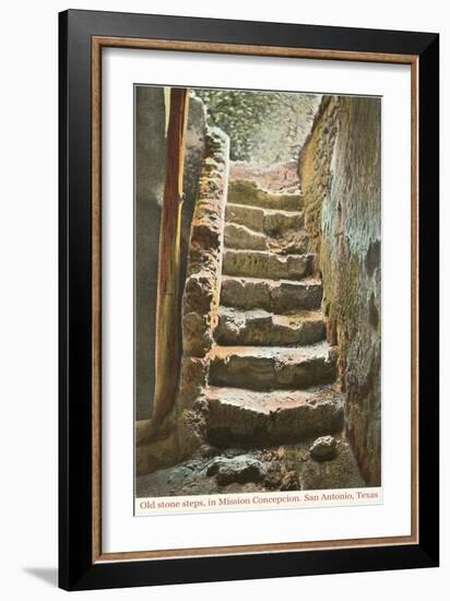 Old Steps, Mission Concepcion, San Antonio, Texas-null-Framed Art Print