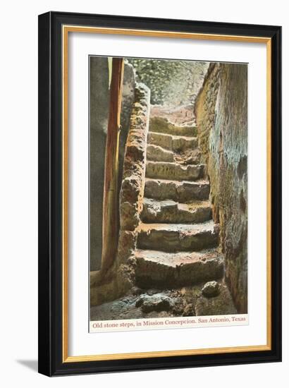 Old Steps, Mission Concepcion, San Antonio, Texas-null-Framed Art Print