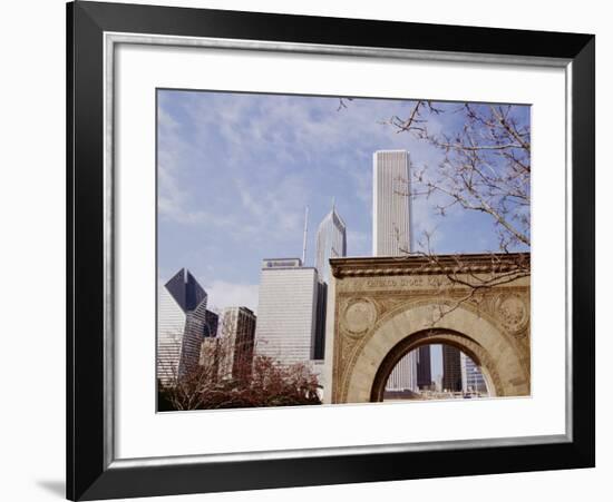 Old Stock Exchange Arch and Downtown Skyscrapers, Chicago, Illinois, USA-Jenny Pate-Framed Photographic Print