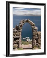 Old Stone Archway Leading to the Central Village , Isla Taquille, Lake Titicaca, Peru-Richard Maschmeyer-Framed Photographic Print