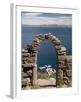 Old Stone Archway Leading to the Central Village , Isla Taquille, Lake Titicaca, Peru-Richard Maschmeyer-Framed Photographic Print