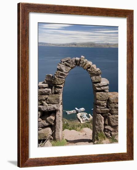 Old Stone Archway Leading to the Central Village , Isla Taquille, Lake Titicaca, Peru-Richard Maschmeyer-Framed Photographic Print