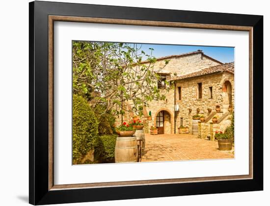 Old Stone Chianti Villa Italy-null-Framed Art Print