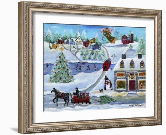 Old Stone Inn at Christmas Time-Cheryl Bartley-Framed Giclee Print