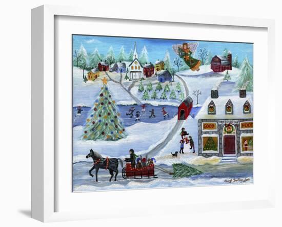 Old Stone Inn at Christmas Time-Cheryl Bartley-Framed Giclee Print