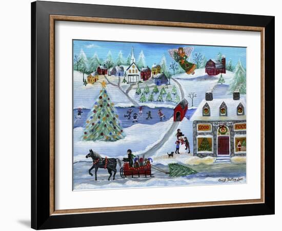 Old Stone Inn At Christmas Time-Cheryl Bartley-Framed Giclee Print