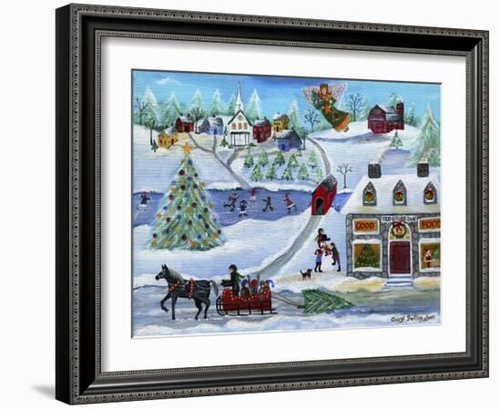 Old Stone Inn At Christmas Time-Cheryl Bartley-Framed Giclee Print