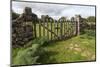 Old Stone Wall and Wooden Fence Keep in Sheep Living at Parco Archeologico Di Iloi, Italy, Oristano-Alida Latham-Mounted Photographic Print