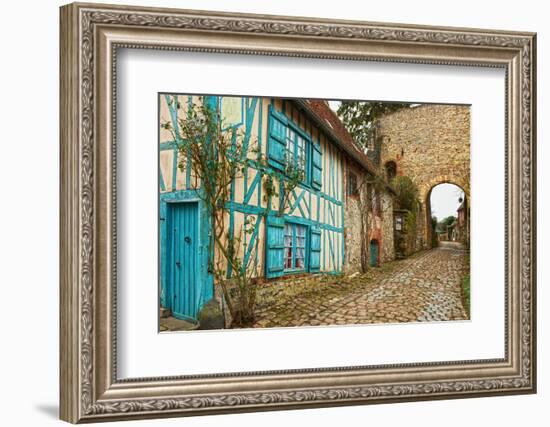 Old Street  in Medieval Village. Gerberoy is a Commune in the Oise Department in Northern France. F-A_nella-Framed Photographic Print