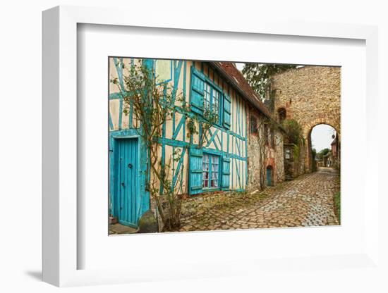 Old Street  in Medieval Village. Gerberoy is a Commune in the Oise Department in Northern France. F-A_nella-Framed Photographic Print