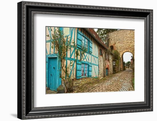 Old Street  in Medieval Village. Gerberoy is a Commune in the Oise Department in Northern France. F-A_nella-Framed Photographic Print