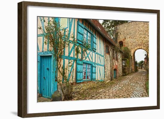 Old Street  in Medieval Village. Gerberoy is a Commune in the Oise Department in Northern France. F-A_nella-Framed Photographic Print