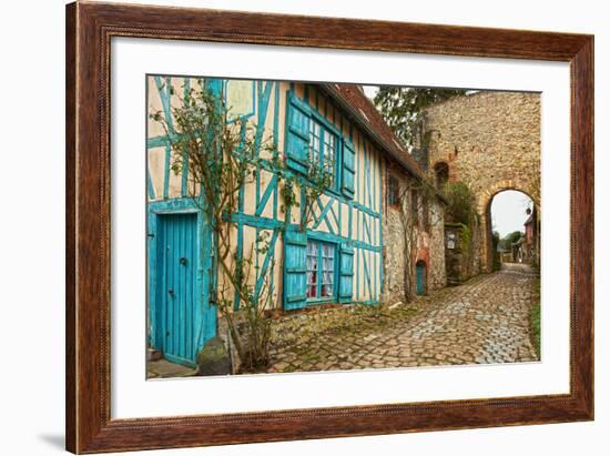 Old Street  in Medieval Village. Gerberoy is a Commune in the Oise Department in Northern France. F-A_nella-Framed Photographic Print