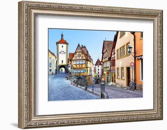 Old Street in Rothenburg Ob Der Tauber, Bavaria, Germany-Zoom-zoom-Framed Photographic Print