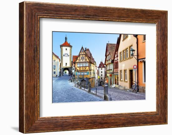 Old Street in Rothenburg Ob Der Tauber, Bavaria, Germany-Zoom-zoom-Framed Photographic Print