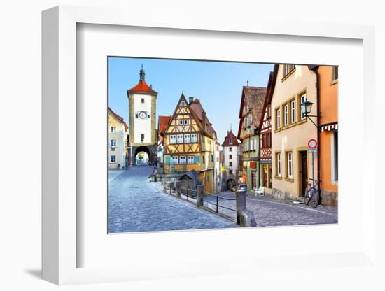 Old Street in Rothenburg Ob Der Tauber, Bavaria, Germany-Zoom-zoom-Framed Photographic Print