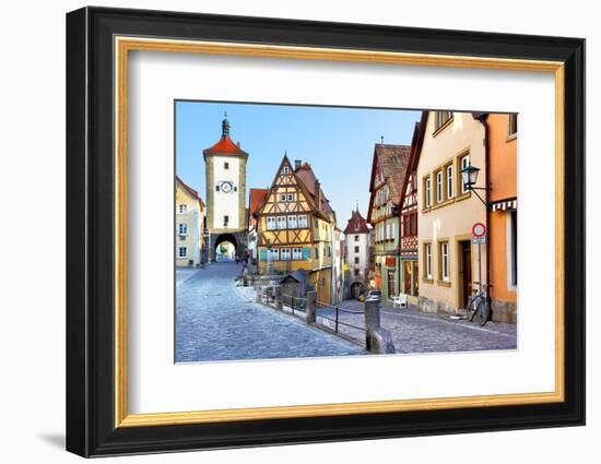 Old Street in Rothenburg Ob Der Tauber, Bavaria, Germany-Zoom-zoom-Framed Photographic Print