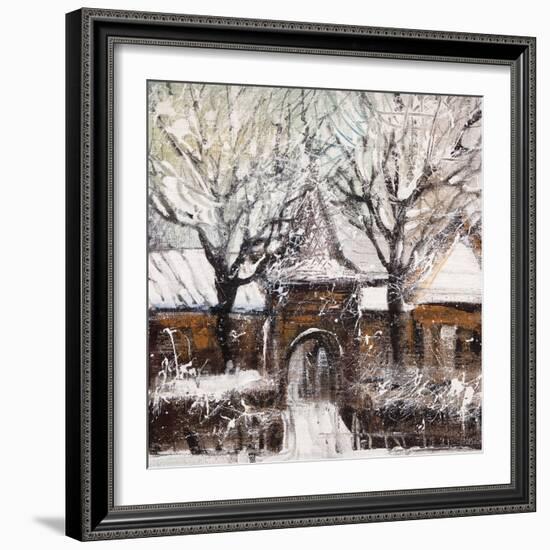 Old Street In Vitebsk In The Winter-balaikin2009-Framed Art Print