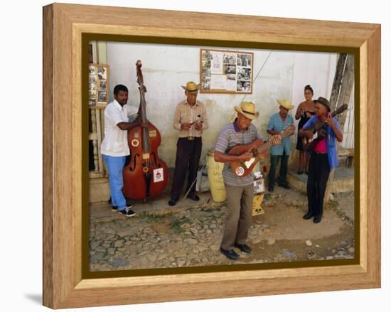 Old Street Musicians, Trinidad, Cuba, Caribbean, Central America-Bruno Morandi-Framed Premier Image Canvas