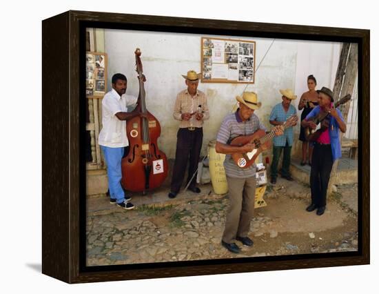 Old Street Musicians, Trinidad, Cuba, Caribbean, Central America-Bruno Morandi-Framed Premier Image Canvas