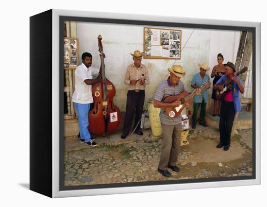 Old Street Musicians, Trinidad, Cuba, Caribbean, Central America-Bruno Morandi-Framed Premier Image Canvas