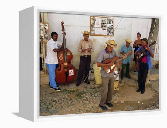 Old Street Musicians, Trinidad, Cuba, Caribbean, Central America-Bruno Morandi-Framed Premier Image Canvas