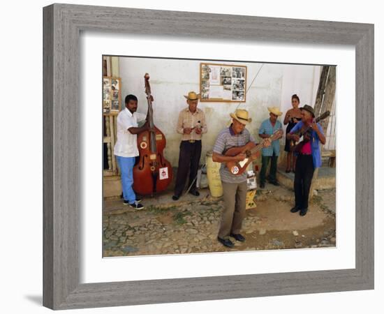 Old Street Musicians, Trinidad, Cuba, Caribbean, Central America-Bruno Morandi-Framed Photographic Print