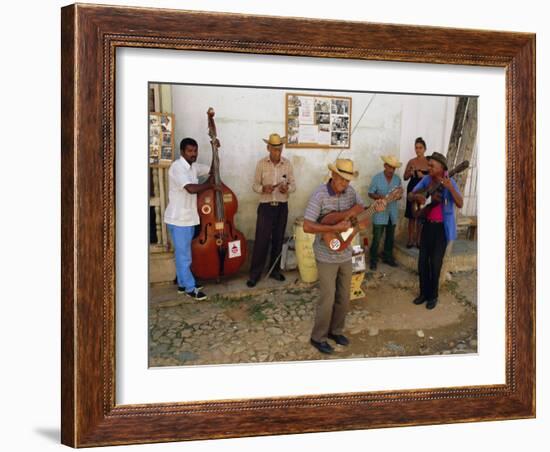 Old Street Musicians, Trinidad, Cuba, Caribbean, Central America-Bruno Morandi-Framed Photographic Print