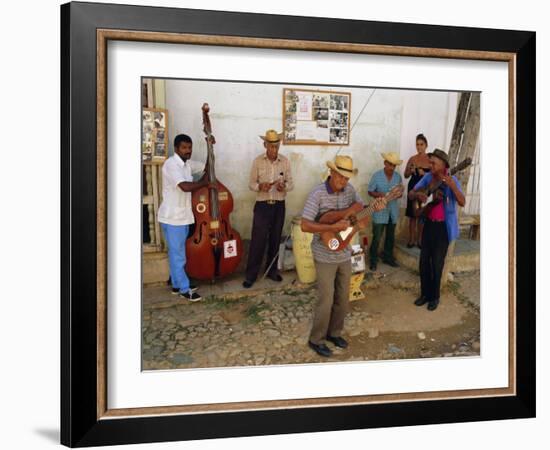 Old Street Musicians, Trinidad, Cuba, Caribbean, Central America-Bruno Morandi-Framed Photographic Print