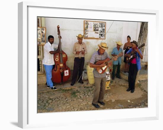 Old Street Musicians, Trinidad, Cuba, Caribbean, Central America-Bruno Morandi-Framed Photographic Print