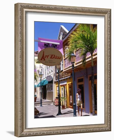 Old Street of Philipsburg, St. Martin, Caribbean-Greg Johnston-Framed Photographic Print