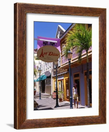 Old Street of Philipsburg, St. Martin, Caribbean-Greg Johnston-Framed Photographic Print