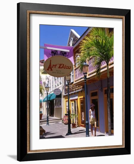 Old Street of Philipsburg, St. Martin, Caribbean-Greg Johnston-Framed Photographic Print