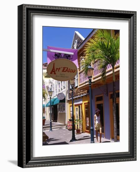 Old Street of Philipsburg, St. Martin, Caribbean-Greg Johnston-Framed Photographic Print