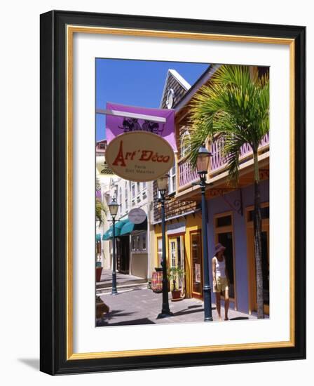 Old Street of Philipsburg, St. Martin, Caribbean-Greg Johnston-Framed Photographic Print