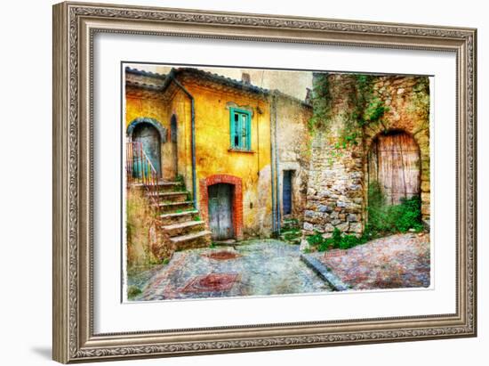 Old Streets of Medieval Villages of Italy, Artistic Picture-Maugli-l-Framed Photographic Print