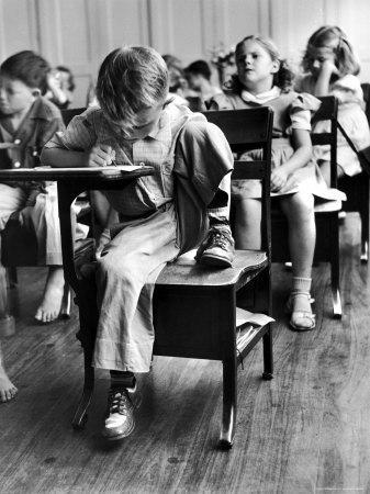 Old Style School Desk With Side Arm Table Photographic Print By