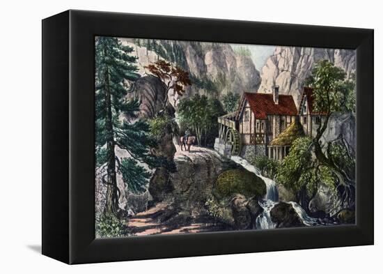 Old Swiss Mill, 1872-Currier & Ives-Framed Premier Image Canvas