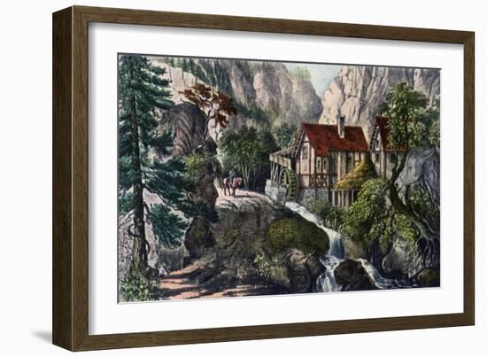 Old Swiss Mill, 1872-Currier & Ives-Framed Giclee Print