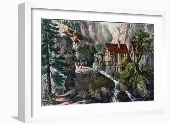 Old Swiss Mill, 1872-Currier & Ives-Framed Giclee Print