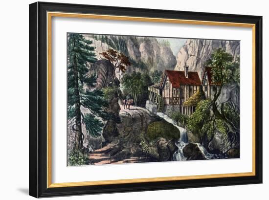 Old Swiss Mill, 1872-Currier & Ives-Framed Giclee Print