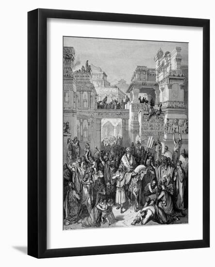 Old Testament. Book of Esther. the Triumph of Mordecai. Drawing by Hotelin, by Dore-null-Framed Giclee Print