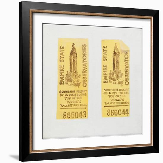 Old ticket of Empire State Building-Jennifer Abbott-Framed Giclee Print