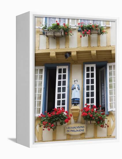 Old Timber Framed Building in Quimper, Southern Finistere, Brittany, France-Amanda Hall-Framed Premier Image Canvas